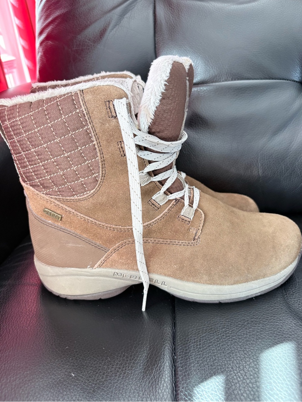 Merrell Brown Suede Lace-Up Insulated Winter Boots